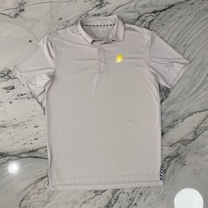 Bald Head Blues Golf Polo Shirt Mens Medium Performance Stretch‎ Gingham Trim